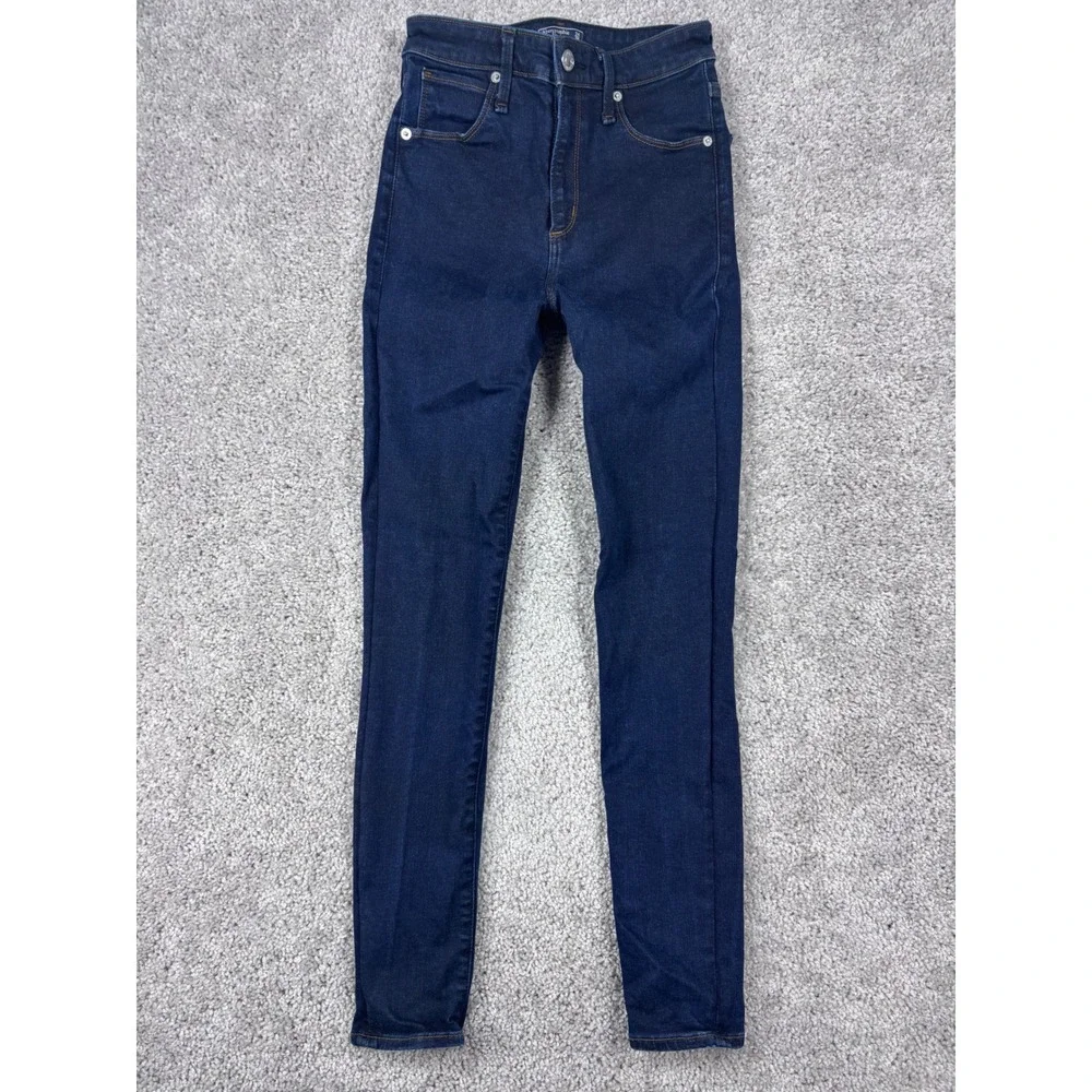 Abercrombie & Fitch‎ Simone High Rise Super Skinny Jeans Dark Wash 24 00S Indigo